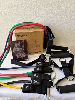 Multicolor Resistance Band Set with Handles